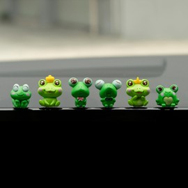 Rislobx Frogs Car Dash Decoration Rear View Mirror Ornament, 6PCS Funny Dashboard Decoration Cute Car Accessories
