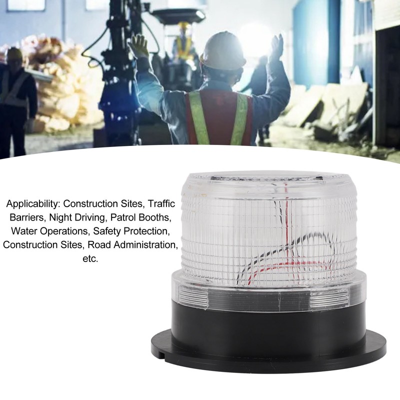 Solar Strobe Warning Safety Flashing Light Waterproof LED Emergency Warning