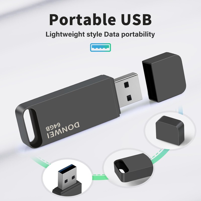 DONWEI USB 3.0 Flash Drive, 64GB Memory Stick