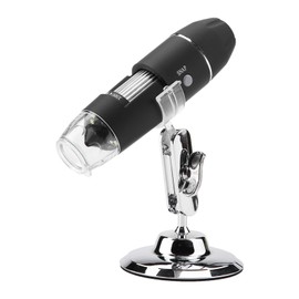 Microscopio Electrónico USB 1600X 2M Portátil Endoscopio de Aumento Lupa Digital con 8 Luz LED Lupa HD con Soporte de Metal Compatible con OS, Window XP o Superiores, Android y