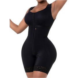 Snatched Body-Women's Stage 2 Faja Colombians with Bra Shapewear-Body Suits BBL Post Surgery Compression Garment-Best for Tummy Control, Butt Lifting, Liposuction & Reductoras Moldeadoras-Black Medium