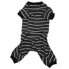 Dog Pajamas Warm 4 Legged High Collar Soft Stretchy Striped