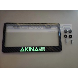 SIGNWERKZ Glowing Akina II Carbon Fiber Printed Stainless Steel license Plate Frame
