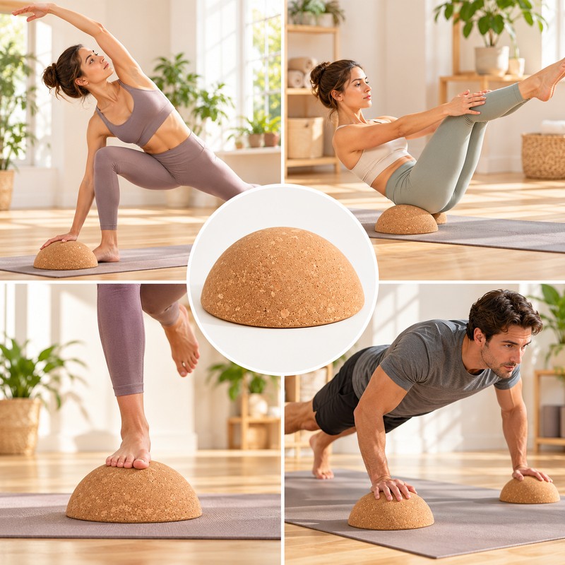 Cork Balance Dome for Yoga & Pilates – Natural Textured