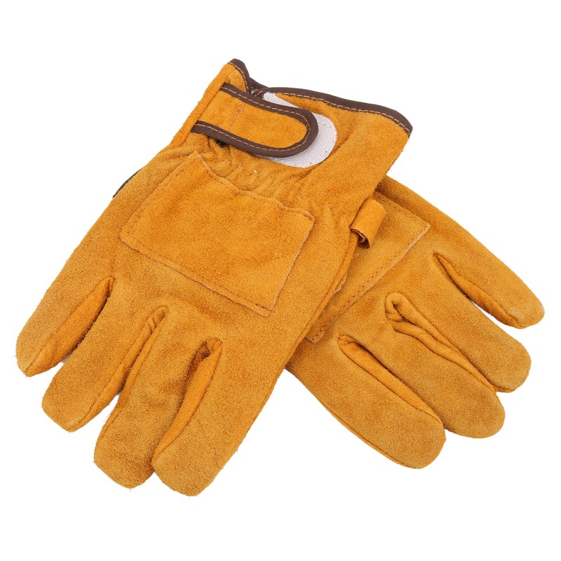 Heat Resistant Gloves Calf Leather Polyester Hand Protection BBQ Grill