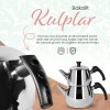 Serenk Traditional Turkish Tea Pot, Stainless Steel Double Tea Pots,