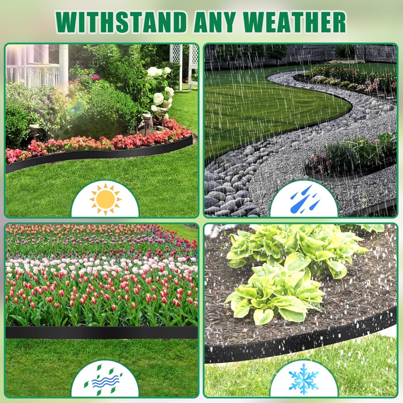 YUYIUS Landscape Edging - Garden Edging Border 40FT 2IN Tall