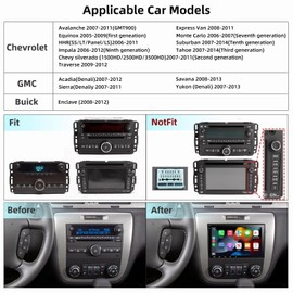 Alikali 7 inch Car Radio Stereo w/2+32G Radio for GMC Yukon Acadia Savana for Chevy Silverado 1500HD 2500HD 3500HD Tahoe Double Din Car Radio Receiver w/WiFi GPS Navigation Bluetooth Backup Camera