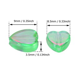 Tupalizy 90PCS Mini Acrylic Heart Beads 9mm AB Color Heart Charms for Jewelry Making Bracelets Necklaces Earrings Key Chains Accessories DIY Crafts Valentine Day Christmas Birthday Gifts (Green)