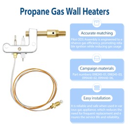 ActyGo Replacement Vent Free Propane Gas Wall Heaters Pilot ODS 120630-02 fits Vanguard Comfort Flame Glo-Warm Cozy Heat Kozy World Pro Com Desa International etc
