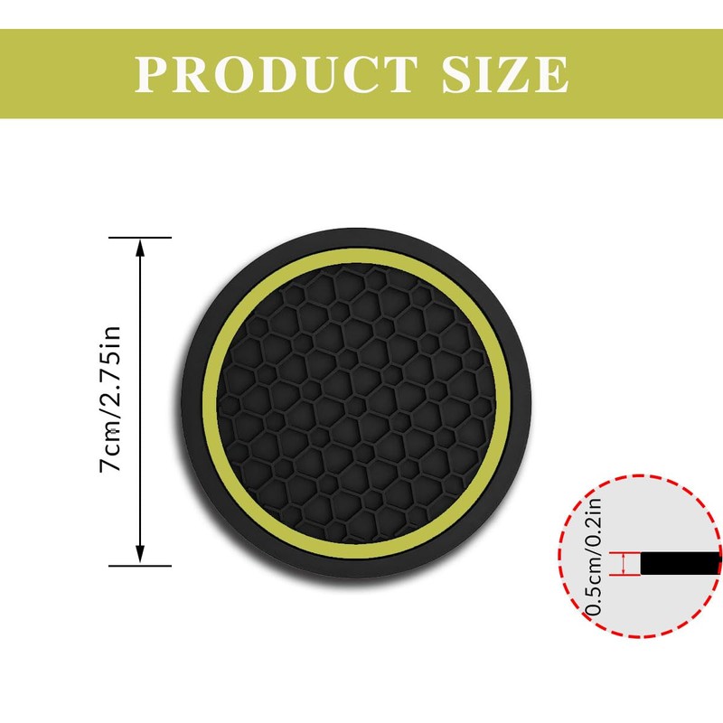 4PCS Car Cup Holder Coasters, Dustproof Automotive Interior Accessories Mat,2.75