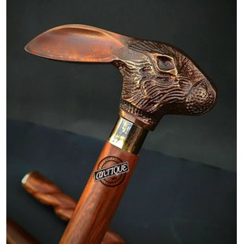 Brass Handle Victorian Telescope Foldable Wooden Walking Stick Cane Ideal Vintage Gift Men Women Father/Mother (Rabbit Copper Finish)