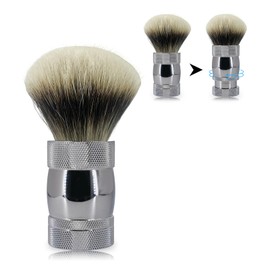 GDMG Adjustable Silvertip Badger Shaving Brush – Rotating Handle to Control Bristle Height, Premium Stainless Steel Shave Brush for Men, Luxury Wet Shaving Brush
