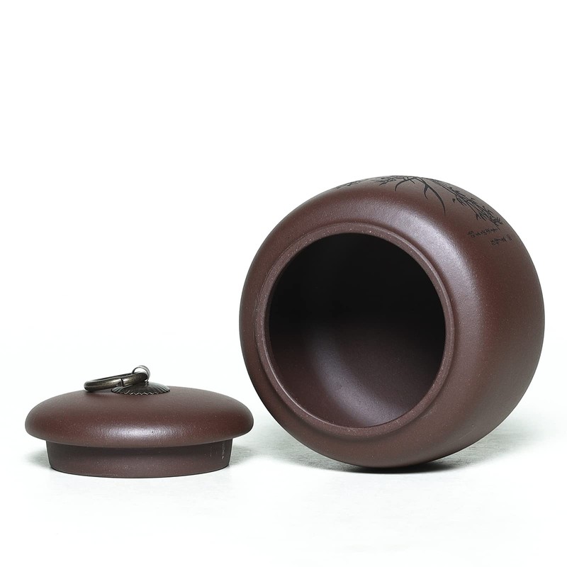 SILINE Yixing Clay Jar 17.5 Oz,Zisha Loose Leaf Tea Storage