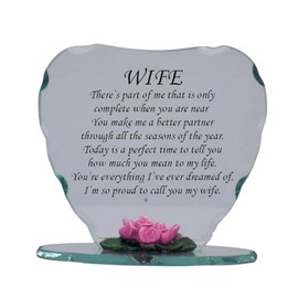 Crystal Memorial Plaques with Sayings | Amazing Gift for Loved Ones | Memorable Birthday Gifts | Valentine’s Day | Wife Birthday Present | Unique Gift | Remembrance Gift Idea (Wife)