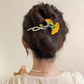 3 Pinzas de Garra Grandes de Metal para Mujer, Diseño Floral/Mariposa/Ginkgo,Pasadores Diamantes Imitación,para Fiestas Viajes y Uso Diario