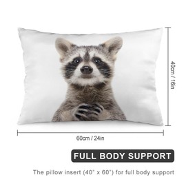 NIBABA Cushion Covers Cute Cute Funny Raccoon Decorative Pillow Covers 35x50cm Soft Polyester Square 1 Piece