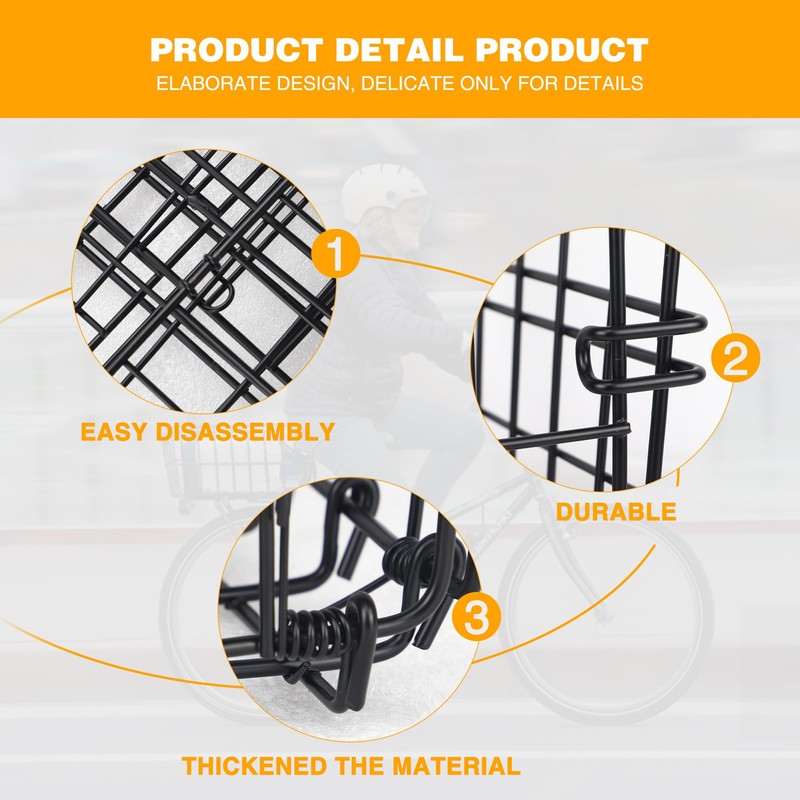 Basket Rear Folding Bike Basket with Waterproof Cover Steel Wire