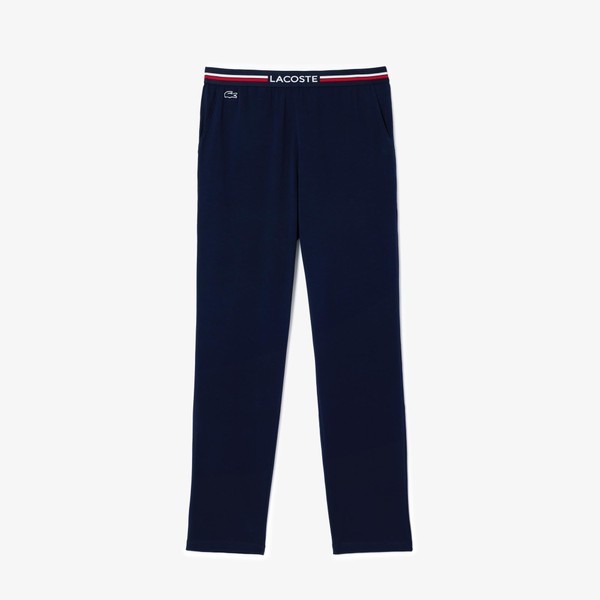 Lacoste Mens Semi Fancy Solid Jersey Cotton Pant Pajama Bottom,