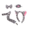 Healvian Plush Leopard Print Cat Headband Set for Carnival Cosplay