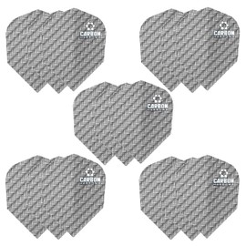 Harrows Carbon Dart Flights | 5 x sets Darts Flights (15 Flights Total) I 100 Micron Dart Flights I Premium Extra Strong Made in UK I Professional Darts Accessories I Silver Dart Flights