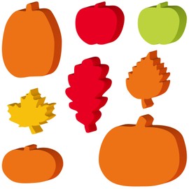 Fuutreo 200 Pcs Fall Paper Cutouts Pumpkins Apples Leaf Die Cuts Assorted Size Thanksgiving Card Stock Classroom Bulletin Board Decorations Autumn Die Cut for Teachers Kids DIY Craft School Supplies
