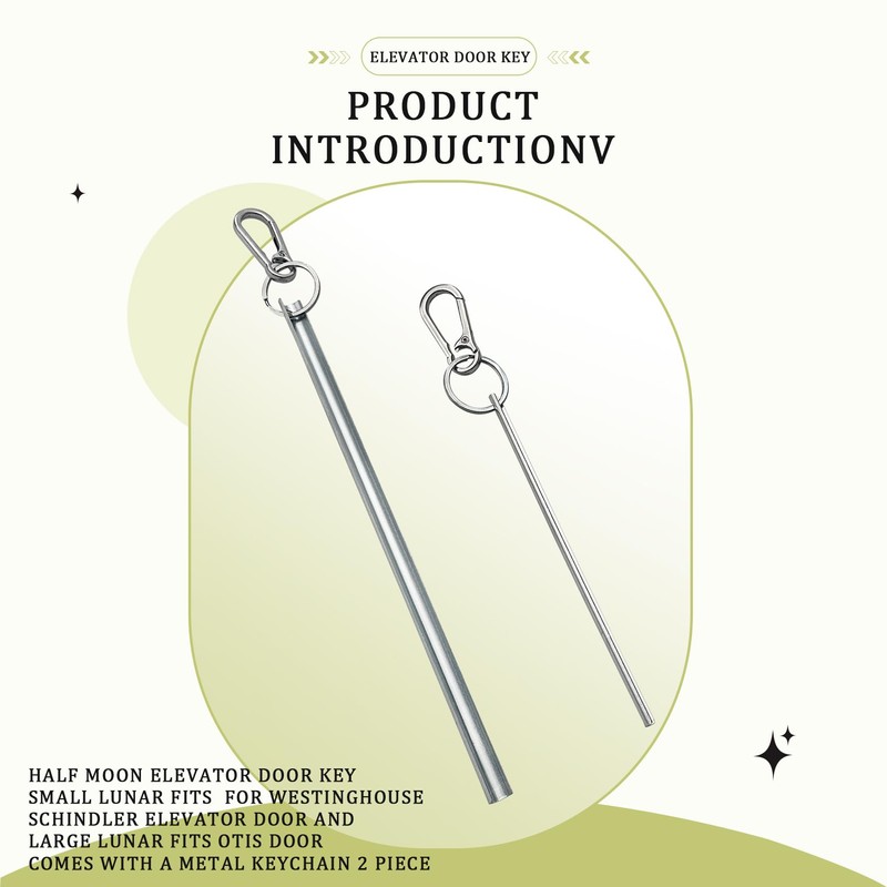 Half Moon Elevator Door Key, Small Lunar Fits for Westinghouse