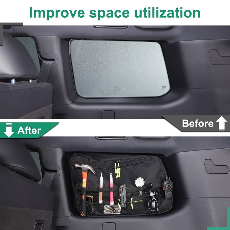 Heutamo Rear Side Window Storage Bag Compatible with Toyota Land