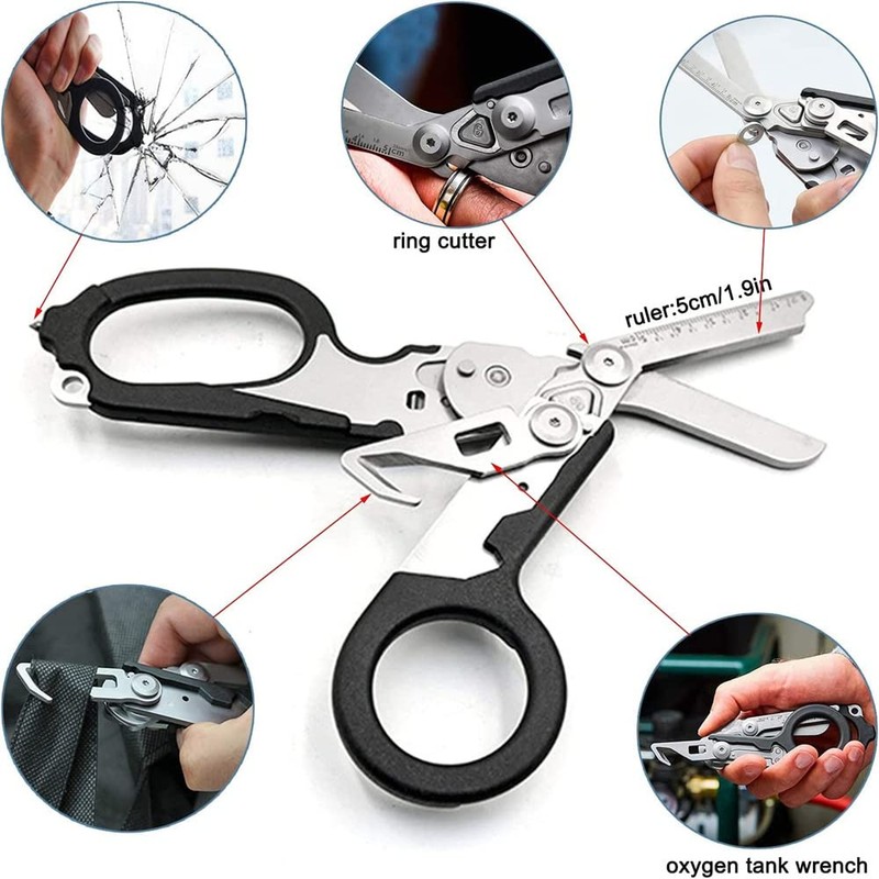 6 in 1 Multitool Plier Shears, Portable Folding Pliers Scissors,