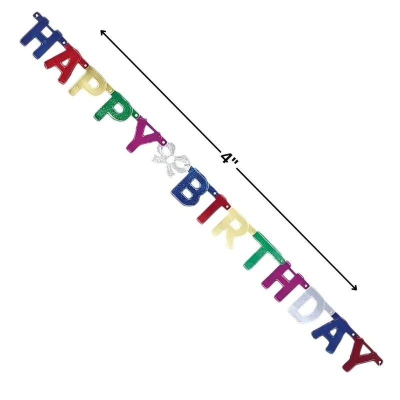 Unique Metallic Jointed Letter Banner - 4' Multicolor, 1 Piece