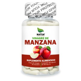NATSA Vinagre de Manzana 100 cápsulas  2 cápsulas diarias  Calidad Premium  Ingredientes Puros                                                        