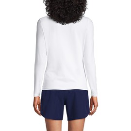 Lands' End Womens Long Sleeve Swim Tee Rash Guard White Regular X-Small