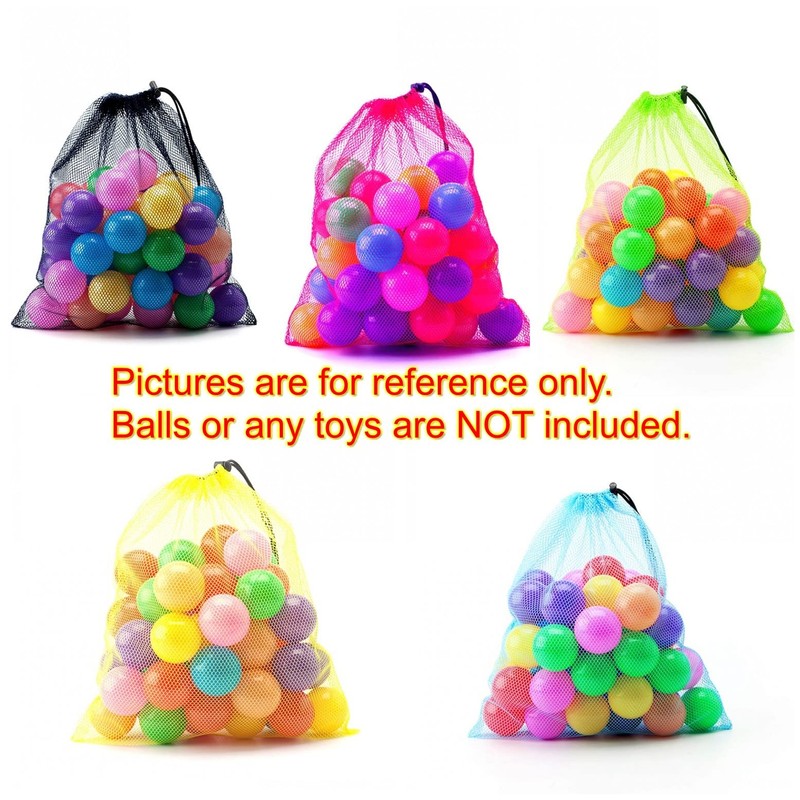 JZK 5x Multicolour 39x34cm large mesh drawstring storage bag for