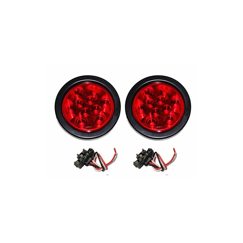 LIBRA Set of 2 Red 4" Round 10 LED Trailer