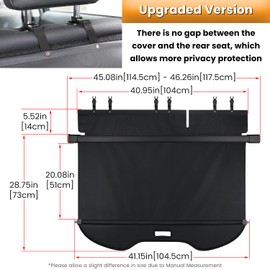 Trunk Cargo Cover for Ford Escape 2013 2014 2015 2016 2017 2018 2019 Retractable Rear Trunk Cargo Luggage Security Shade Cover Shield Interior Accessories Waterproof Upgraded Version (Black)