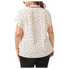 OYOANGLE Women's Plus Size Heart Print Tie Neck Short Sleeve