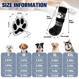 SCENEREAL Anti Slip Dog Boots & Shoes for Hot/Cold Pavement to Prevent Licking, Waterproof Dog Socks Paw Protectors for Small Medium Large Dogs, Traction Control on Hardwood Floor for Senior Dog, XXL