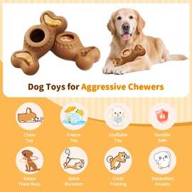 Dog Chew Toys for Aggressive Chewers, Indestructible Dog Toy for Large Medium Small Breed, Chew Toys for Dogs Reduces Anxiety & Solve Boredom, Enrichment Toys to Keep Them Busy