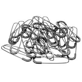 YOKIVE 35 Stück Sicherheitsnadeln, Metall Große Sicherheitsnadeln Clips, Halten Fixiert Sicherheitsnadel, Ideal für Büro, Kunst, Zuhause, Täglichen Gebrauch (Schwarz, 3,15 Zoll)