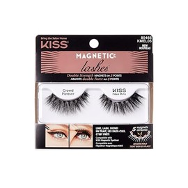 KISS Pestañas magnéticas, satisfacción de la multitud, 1 par de pestañas postizas sintéticas con 5 imanes de doble fuerza, resistentes al viento, pestañas postizas probadas por dermatólogos duran hasta 16 horas, reutilizables hasta 15 veces