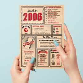 18th Birthday Card - Back in 2006 In This Year Card, Greeting Card for Boys and Girls, Birthday Cards for Girls, Birthday Cards for Boys, 18th Anniversary Card, 5x7