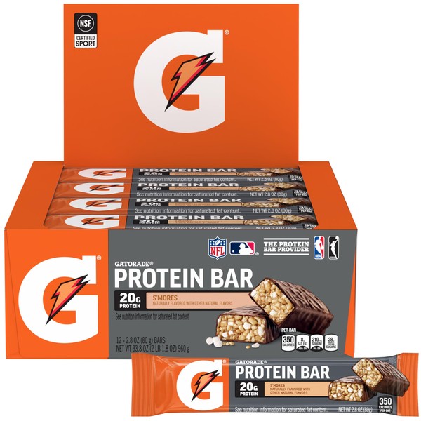 Gatorade Gatorade Whey Protein Recover Bars, S'mores, 12 Count(Pack of