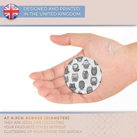 Destination Vinyl ltd Magnet for Refrigerator, Fridge BW - Cute Cartoon Owls Bird Birds Wise for Office, Cabinet and Whiteboard, Magnetic Stickers, 35789