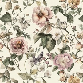 Toduso Peel and Stick Wallpaper Vintage Floral Contact Paper Removable Wall Paper Self Adhesive Wallpaper for Bedroom Bathroom Kitchen Vinly Rolls 17.3"x78.7"