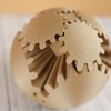 3D Printed - Mechanical Gear Ball Figurine Decor Plastic Smooth:_Beige