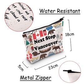 JXGZSO Vancouver Trip Gift Canada Vacation Gift Next Stop Vancouver Cosmetic Bag Vancouver Traveler Gift Canadian Gifts, Next Stop Vancouver