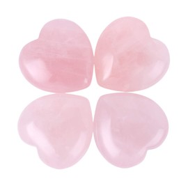 Lovionus89 25 mm Heart Love Crystal and Healing Stones Carved Chakra Reiki Balancing Energy Stone for Jewellery Making, Rose Quartz