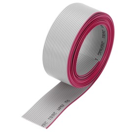 sourcing map 26AWG IDC Wire Flat Ribbon Cable 2m/6.6ft Length 1.27mm Pitch 20 Pin Gray for JTAG/ISP Connecting