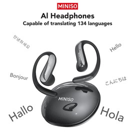 MINISO AI Translation Earbuds Real Time, 134 Languages & Accents, Bluetooth 6.0, Open Ear Wireless Headphones with APP, 60Hrs Playtime for Travel, Business, Learning