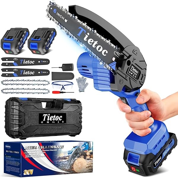 Tietoc Mini Chainsaw 6 Inch Cordless [Ease of Use] Portable